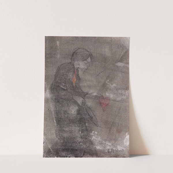 Self Portrait with a Heart in His Hand by Ivar Arosenius