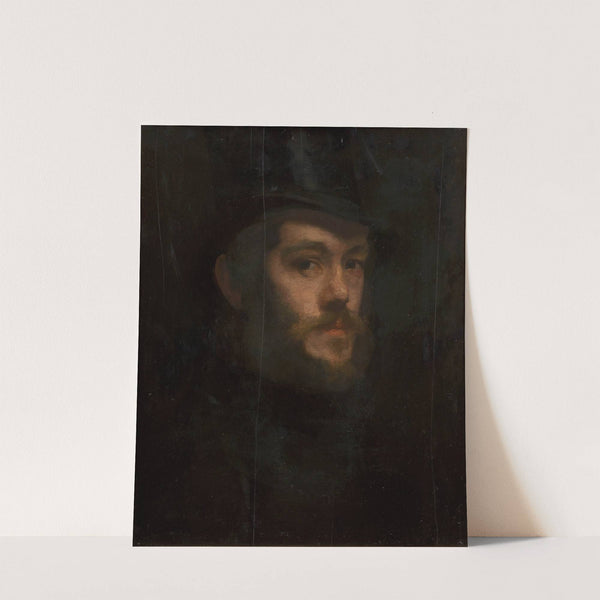 Self-portrait with a top hat by Félix Bracquemond