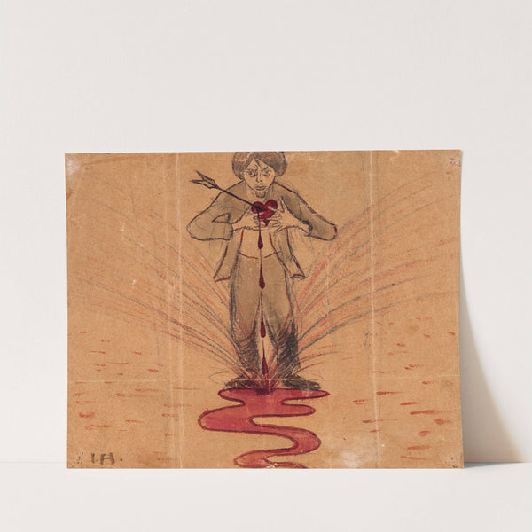Self Portrait with Arrow in Bleeding Heart by Ivar Arosenius