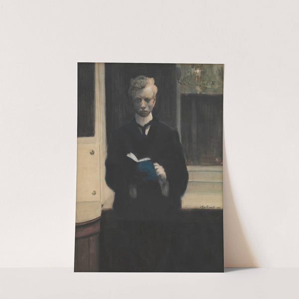 Self Portrait with Blue Sketchbook by Léon Spilliaert