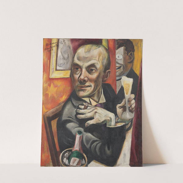 Self-Portrait with Champagne Glass (1919) by Max Beckmann