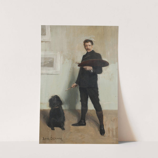 Self-portrait with dog by Bernhard Österman