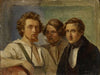 Self-Portrait with Friends (Painter of sea pieces Weiss and Joseph Fay)