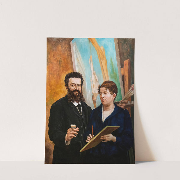 Self-portrait with his wife, Amélie by Jean-Baptiste Cariven