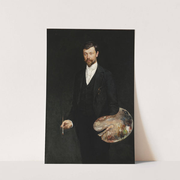 Self-portrait with palette by Wincenty Wodzinowski