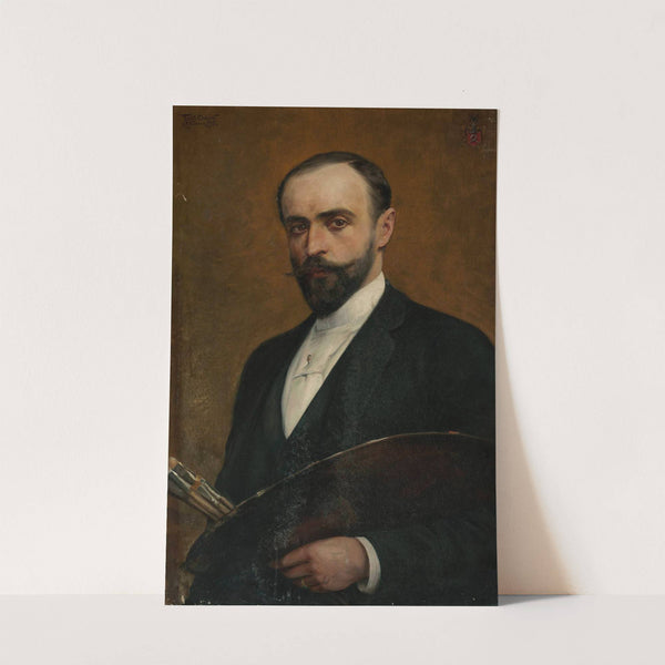 Self-portrait with palette by Feliks Cichocki