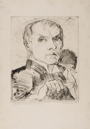 Self-Portrait with Stylus, plate 19 from ‘Faces’ (1917)