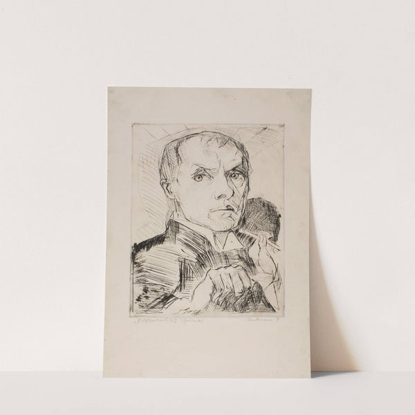 Self-Portrait with Stylus, plate 19 from ‘Faces’ (1917) by Max Beckmann