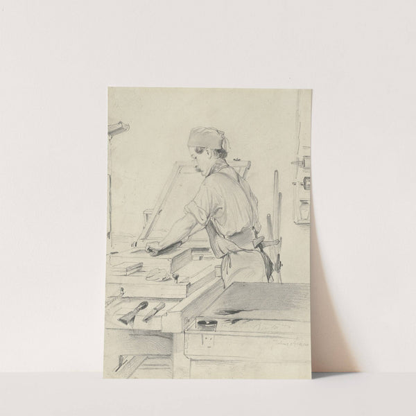 Self-Portrait Working at a Lithographic Press by Julius Adam the elder