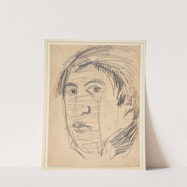 Selvportræt 3-4 profil mod venstre by Harald Giersing