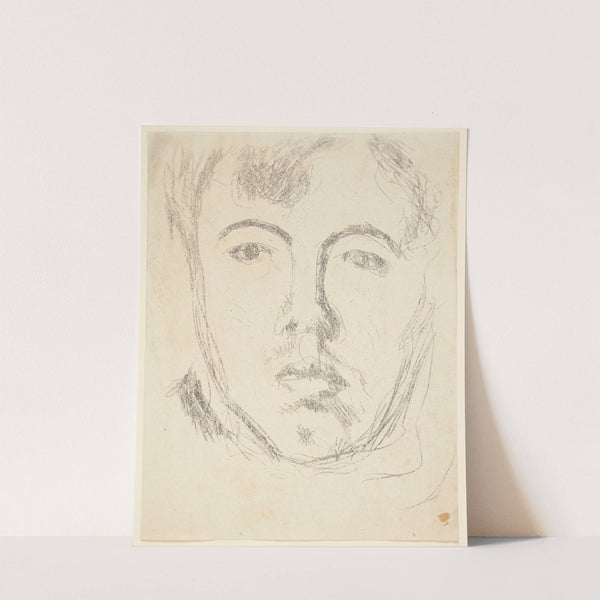 Selvportræt Hoved en face by Harald Giersing