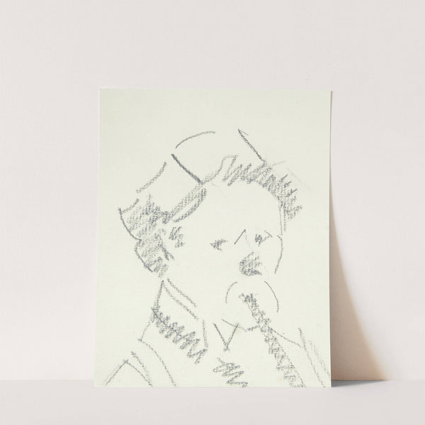 Selvportræt med fløjte by Edvard Weie