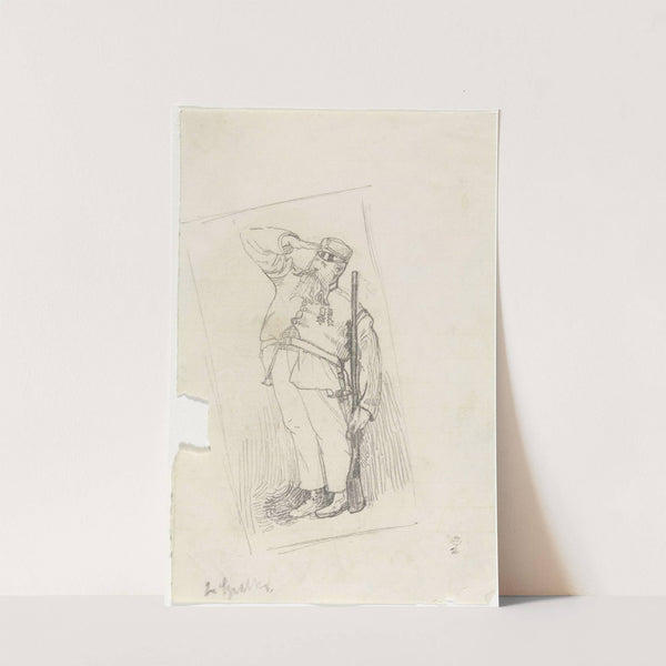 Selvportrett med gevær by Christian Krohg