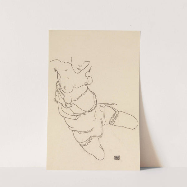 Semi-Dressed Model (1917) by Egon Schiele