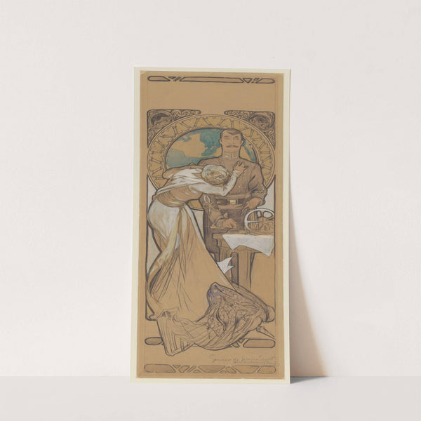 Services secret – maquette d’affiche – Lucien Guitry et Berthe Bovy (1896) by Alphonse Mucha