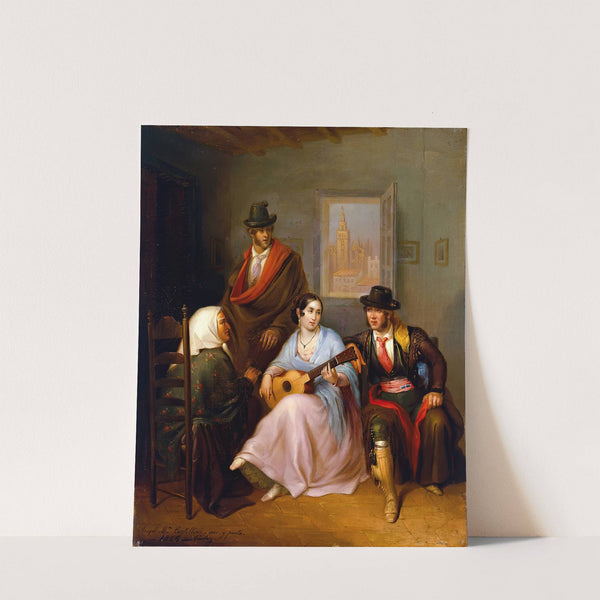 Serving Girl Singing. Tavern Scene by Angel María Cortellini Hernández