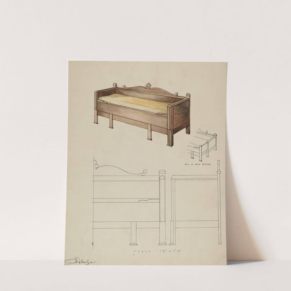 Settee and Folding Bed by Kurt Melzer