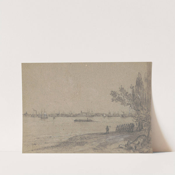 Setting a net for shad (1855) by James Fuller Queen