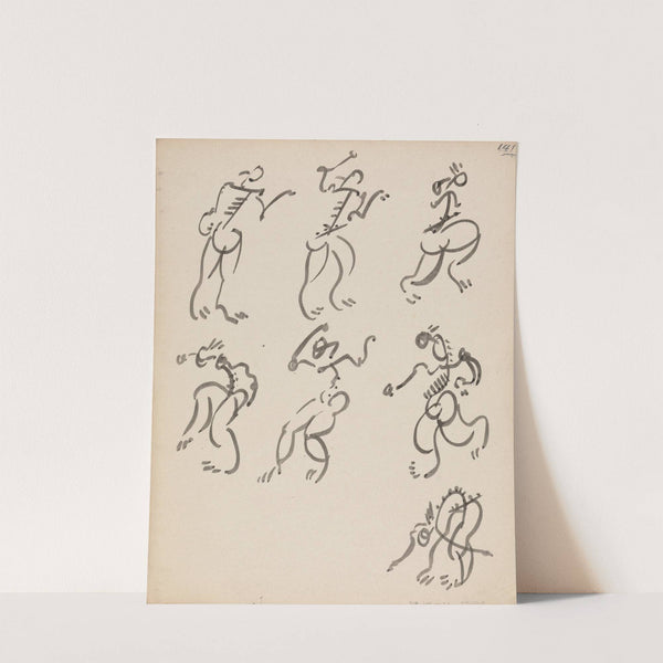 Seven Dancing Figures, in Three Registers by Henri Gaudier-Brzeska