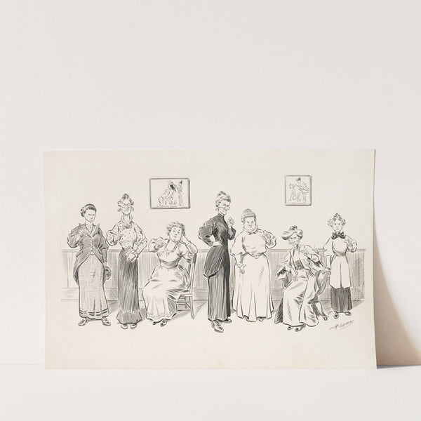 Seven female harridans, of which two are seated in chairs (1910) by Louis Glackens