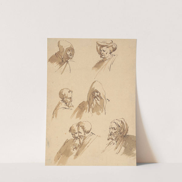 Seven Male Heads by Sebastiano Ricci