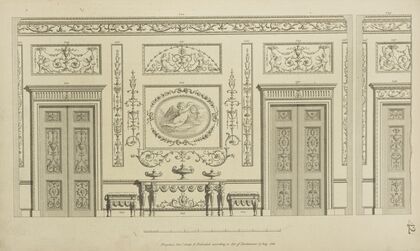 Several design of doorways and moldings.