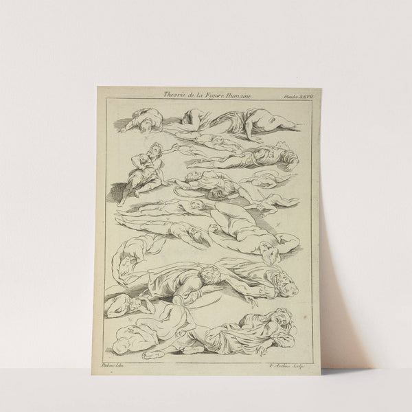 Several figures in prone and supine positions by Peter Paul Rubens