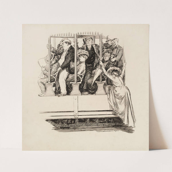 Several people on a street car. (1901) by William Henry Walker