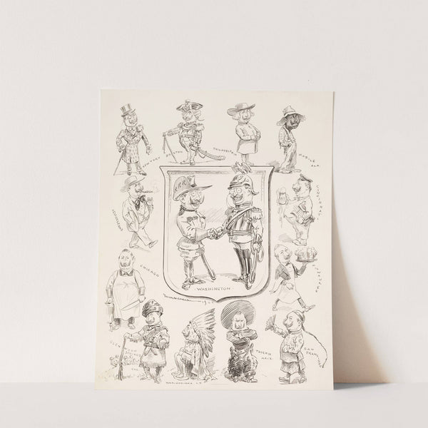 Several portraits of the same man and how he would be dressed to fit the predominant ethnic groups in different parts of the country (1905) by William Henry Walker