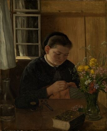 Sewing girl