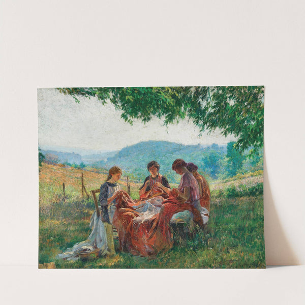 Sewing Lessons in the Garden by Eugène Béringuier