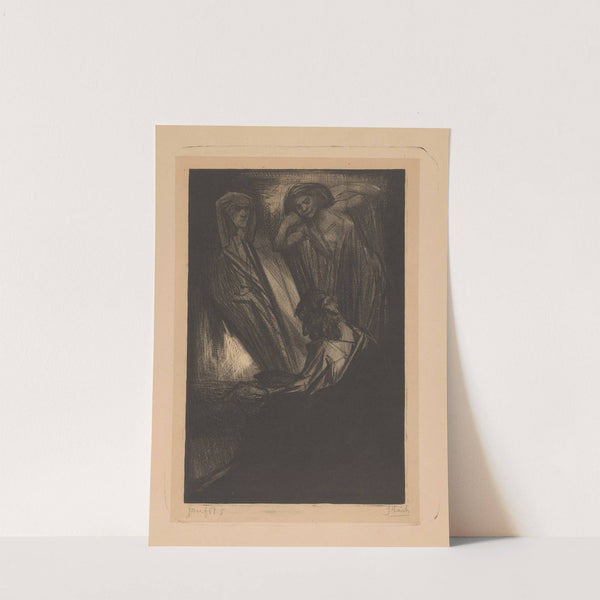 Sfinx en vrouw bij zittende man by Johannes Josephus Aarts