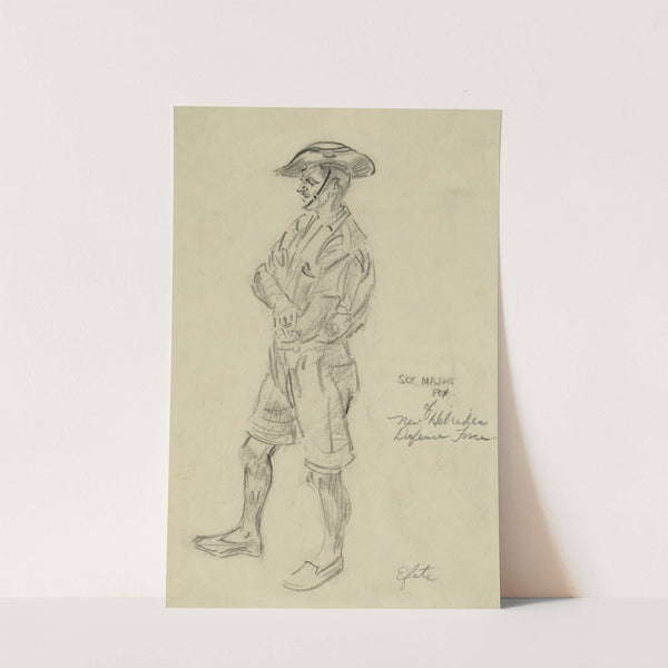 Sgt. Major Fox of New Hebrides Defense Force (1942-1943) by Howard Brodie