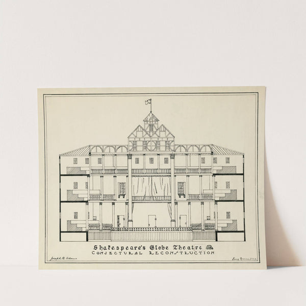 Shakespeare’s Globe Theatre, conjectural reconstruction (1922) by Joseph Quincy Adams