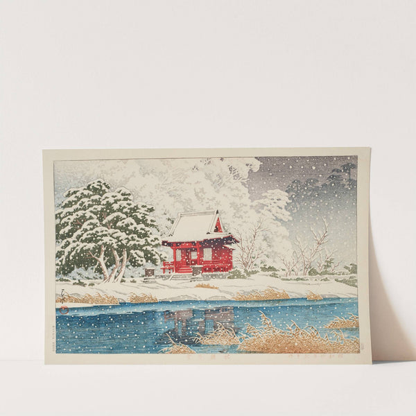 Shato no yuki (The Inokashira Benten Shrine in snow) (1929) by Kawase Hasui