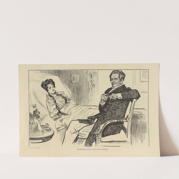 She decides to die in spite of Dr. Bottles (1900-1905) by Charles Dana Gibson