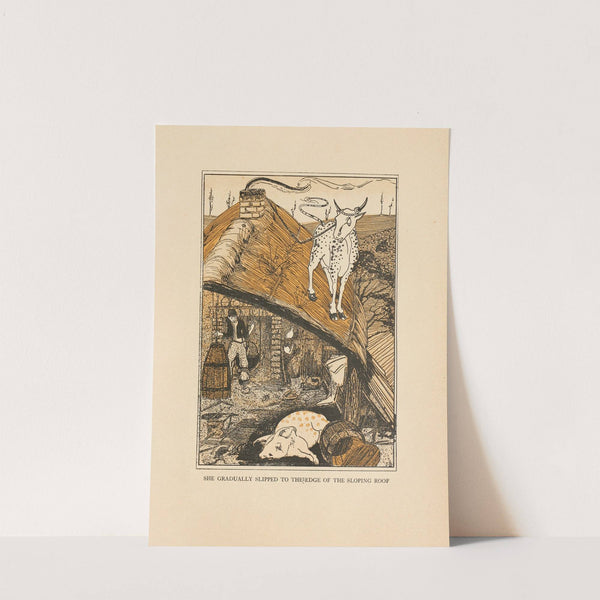 She gradually slipped to the Edge of the sloping Roof by Jean de Bosschère