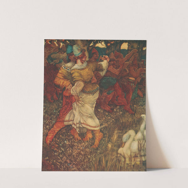 She waved her right hand and swans were swimming in the water. (1915) by Noel Nisbet