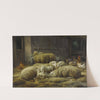 Sheep And Chickens In A Barn by Eugene Remy Maes