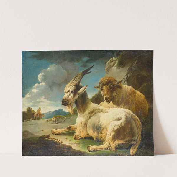 Sheep and Goat in a Rocky Landscape by Philipp Peter Roos