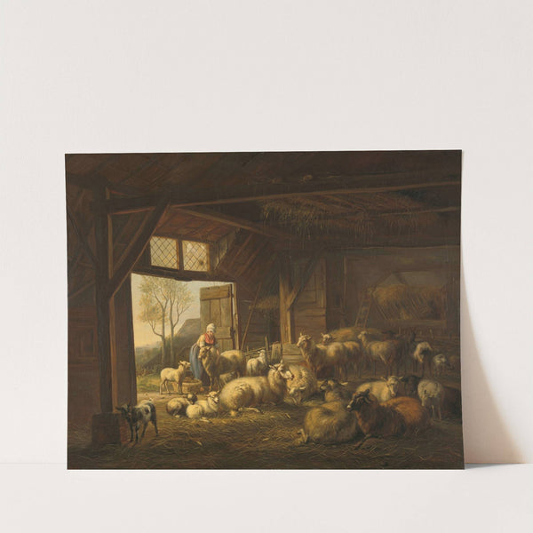 Sheep and Goats in a Stable (1821) by Jan van Ravenswaay