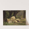 Sheep Grazing In A Wooded Clearing by Juliette Peyrol-Bonheur