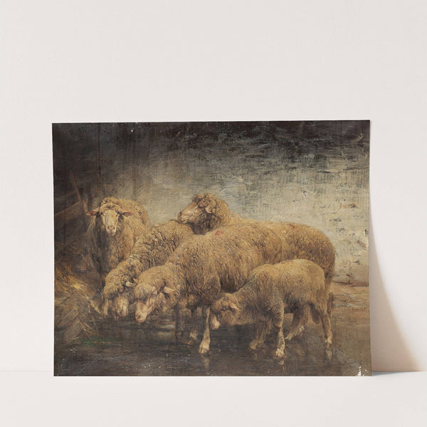 Sheep In A Barn (1885) by Heinrich Von Zügel