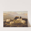 Sheep Resting In A Highland Landscape by Thomas Sidney Cooper