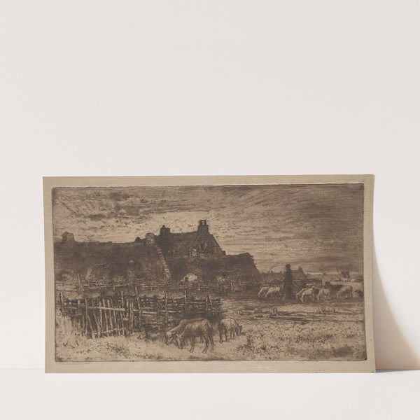 Sheepfold; Sunset 1881 by Félix Hilaire Buhot