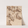 Sheet of Classical Figure Studies by Sir James Thornhill