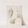 Sheet of Figure Studies from Raphael's Disputation by Sir Joshua Reynolds