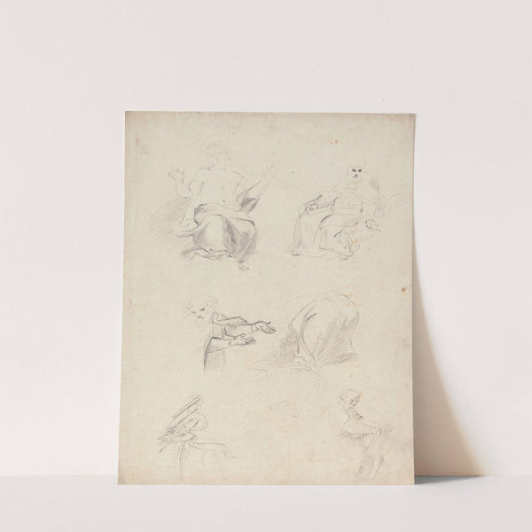 Sheet of Figure Studies from Raphael's Disputation by Sir Joshua Reynolds