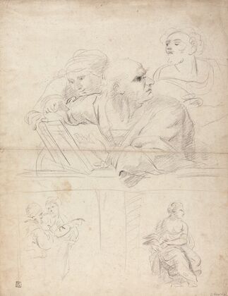 Sheet of Figure Studies from Raphael’s Disputation