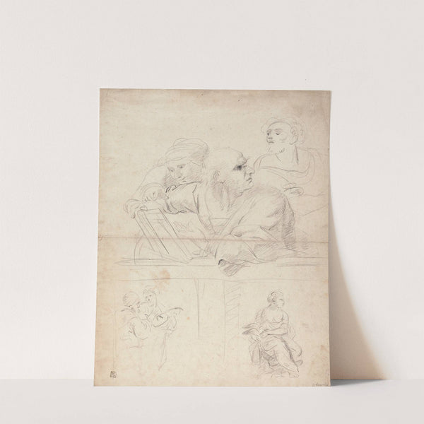 Sheet of Figure Studies from Raphael's Disputation by Sir Joshua Reynolds
